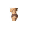 Shorty grande taille en dentelle couleur cacao 